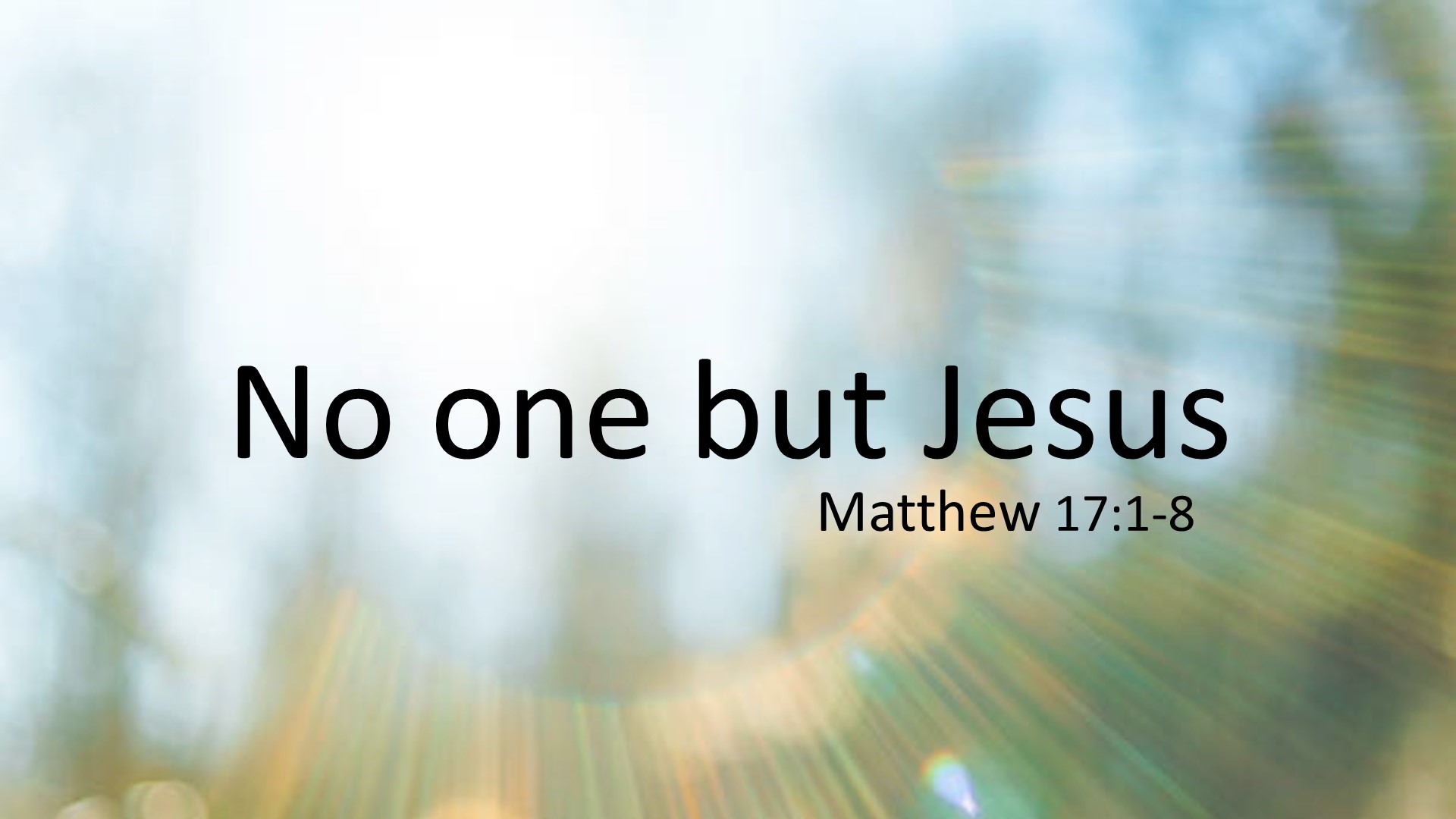 No one but Jesus