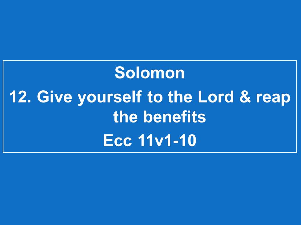 #12 Spend Yourself For The Lord & Reap The Benefits